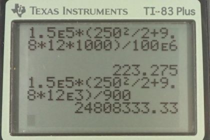 OpenStax College Physics, Chapter 7, Problem 41 (PE) calculator screenshot 1