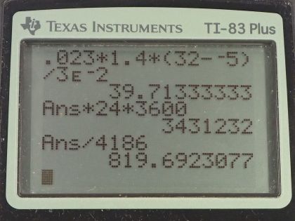 OpenStax College Physics, Chapter 14, Problem 36 (PE) calculator screenshot 1