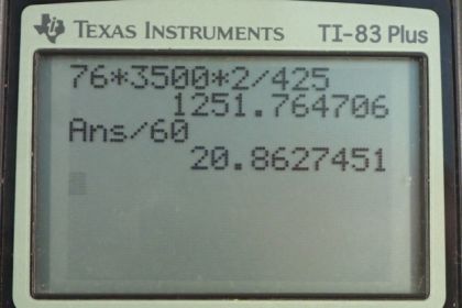 OpenStax College Physics, Chapter 14, Problem 71 (PE) calculator screenshot 1