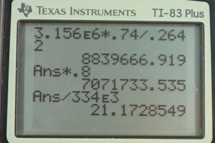 OpenStax College Physics, Chapter 14, Problem 77 (PE) calculator screenshot 1