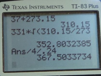 OpenStax College Physics, Chapter 17, Problem 52 (PE) calculator screenshot 1