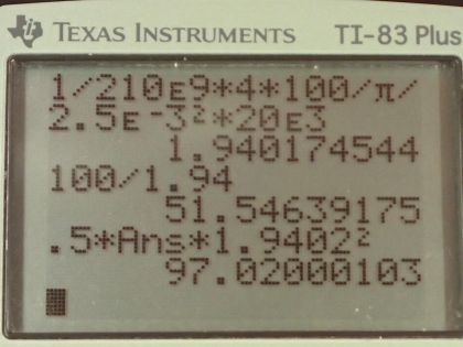 OpenStax College Physics, Chapter 23, Problem 24 (PE) calculator screenshot 1