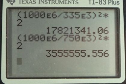 OpenStax College Physics, Chapter 23, Problem 51 (PE) calculator screenshot 1