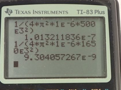 OpenStax College Physics, Chapter 23, Problem 96 (PE) calculator screenshot 1