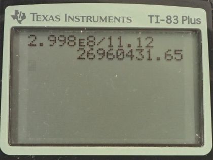 OpenStax College Physics, Chapter 24, Problem 8 (PE) calculator screenshot 1