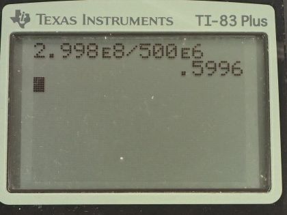 OpenStax College Physics, Chapter 24, Problem 14 (PE) calculator screenshot 1