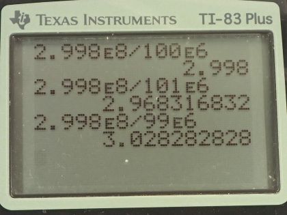 OpenStax College Physics, Chapter 24, Problem 22 (PE) calculator screenshot 1