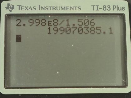 OpenStax College Physics, Chapter 24, Problem 24 (PE) calculator screenshot 2