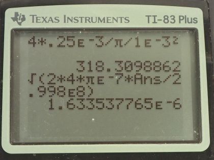 OpenStax College Physics, Chapter 24, Problem 32 (PE) calculator screenshot 1
