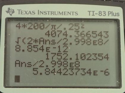 OpenStax College Physics, Chapter 24, Problem 42 (PE) calculator screenshot 1