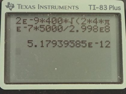 OpenStax College Physics, Chapter 24, Problem 44 (PE) calculator screenshot 3