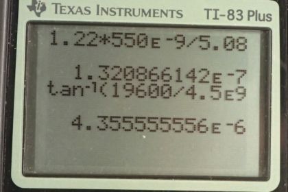 OpenStax College Physics, Chapter 27, Problem 65 (PE) calculator screenshot 1
