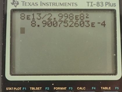 OpenStax College Physics, Chapter 28, Problem 48 (PE) calculator screenshot 1