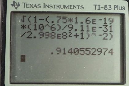 OpenStax College Physics, Chapter 28, Problem 55 (PE) calculator screenshot 1
