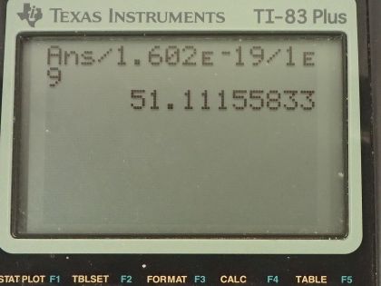 OpenStax College Physics, Chapter 28, Problem 62 (PE) calculator screenshot 2