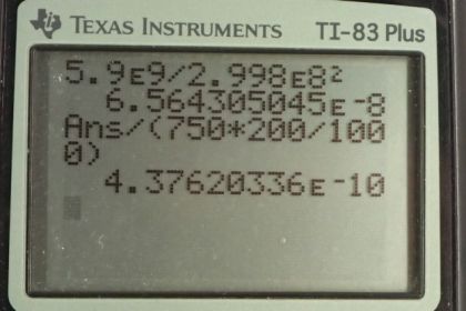 OpenStax College Physics, Chapter 28, Problem 63 (PE) calculator screenshot 1
