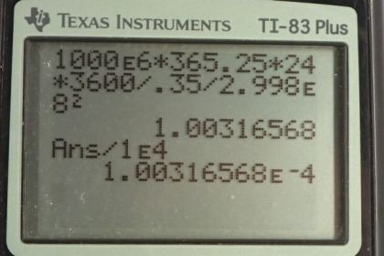 OpenStax College Physics, Chapter 28, Problem 67 (PE) calculator screenshot 1