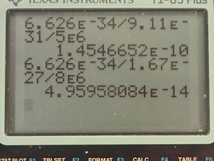 OpenStax College Physics, Chapter 29, Problem 14 (AP) calculator screenshot 1