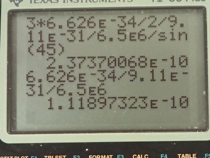OpenStax College Physics, Chapter 29, Problem 16 (AP) calculator screenshot 1