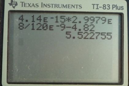 OpenStax College Physics, Chapter 29, Problem 9 (PE) calculator screenshot 1