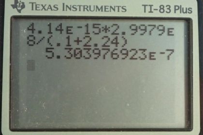 OpenStax College Physics, Chapter 29, Problem 13 (PE) calculator screenshot 1