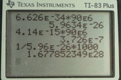 OpenStax College Physics, Chapter 29, Problem 21 (PE) calculator screenshot 1