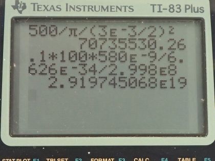 OpenStax College Physics, Chapter 29, Problem 36 (PE) calculator screenshot 1
