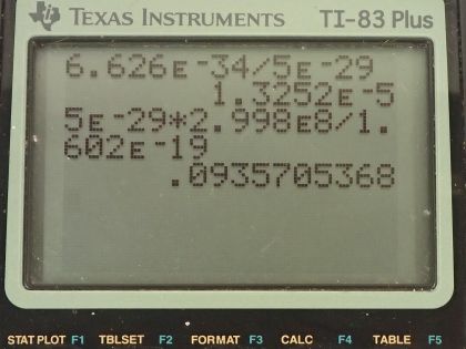 OpenStax College Physics, Chapter 29, Problem 40 (PE) calculator screenshot 1