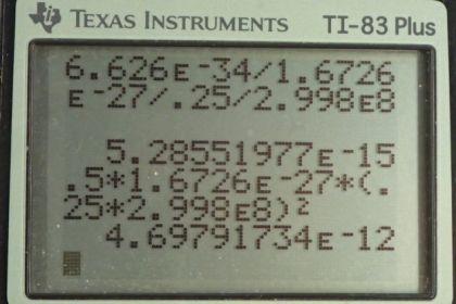 OpenStax College Physics, Chapter 29, Problem 59 (PE) calculator screenshot 1