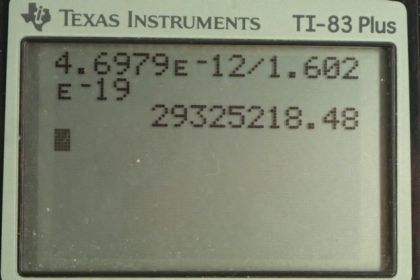 OpenStax College Physics, Chapter 29, Problem 59 (PE) calculator screenshot 2