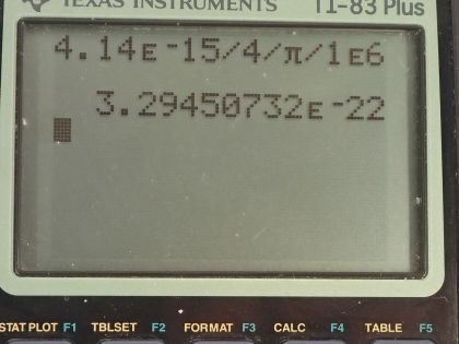 OpenStax College Physics, Chapter 29, Problem 68 (PE) calculator screenshot 1