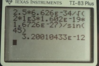 OpenStax College Physics, Chapter 29, Problem 81 (PE) calculator screenshot 2