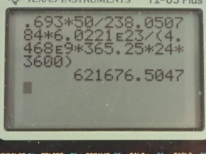 OpenStax College Physics, Chapter 31, Problem 62 (PE) calculator screenshot 1