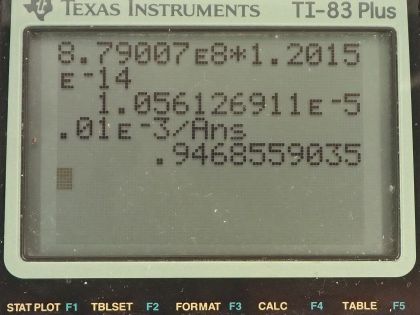 OpenStax College Physics, Chapter 32, Problem 24 (PE) calculator screenshot 2