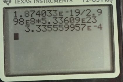 OpenStax College Physics, Chapter 32, Problem 39 (PE) calculator screenshot 2