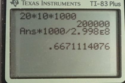 OpenStax College Physics, Chapter 34, Problem 7 (PE) calculator screenshot 1