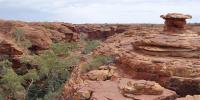 On a short time scale, rocks like these in Australia's Kings Canyon are static, or motionless relative to the Earth.