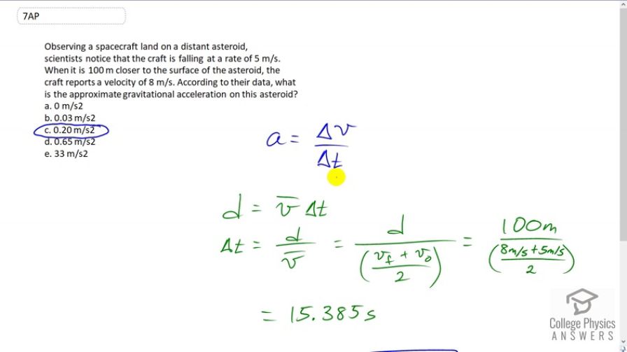 OpenStax College Physics, Chapter 2, Problem 7 (AP) video thumbnail