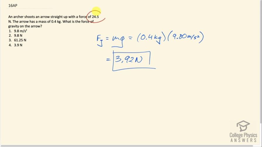 OpenStax College Physics For AP® Courses, Chapter 4, Problem 16 (Test ...