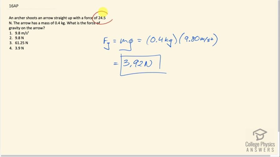 OpenStax College Physics, Chapter 4, Problem 16 (AP) video thumbnail