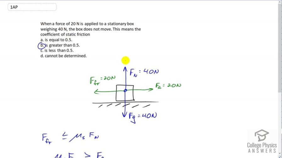 OpenStax College Physics, Chapter 5, Problem 1 (AP) video thumbnail