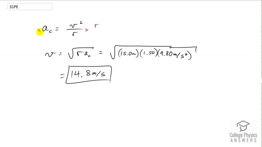 OpenStax College Physics Solution Chapter 6 Problem 31 Problems and Exercises