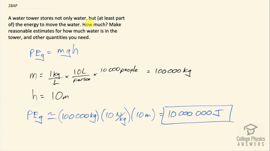 OpenStax College Physics, Chapter 7, Problem 28 (AP) video thumbnail