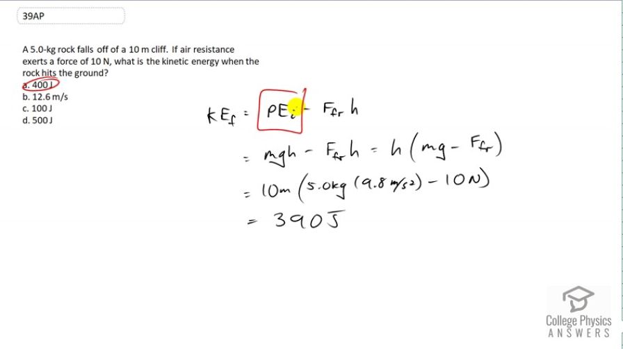 OpenStax College Physics, Chapter 7, Problem 39 (AP) video thumbnail