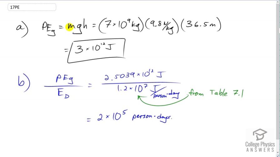 OpenStax College Physics, Chapter 7, Problem 17 (PE) video thumbnail