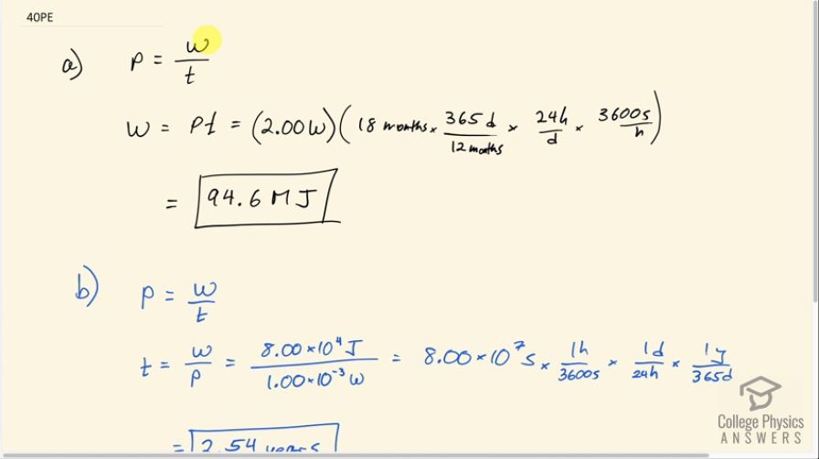 OpenStax College Physics, Chapter 7, Problem 40 (Problems & Exercises)