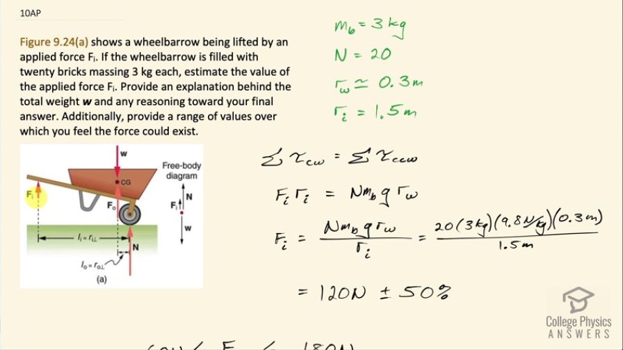 OpenStax College Physics, Chapter 9, Problem 10 (AP) video thumbnail