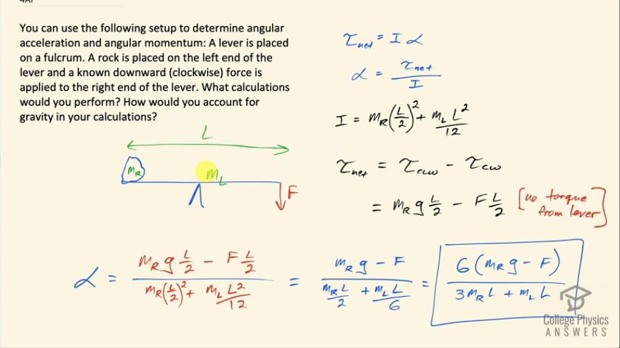 OpenStax College Physics, Chapter 10, Problem 4 (AP) video thumbnail