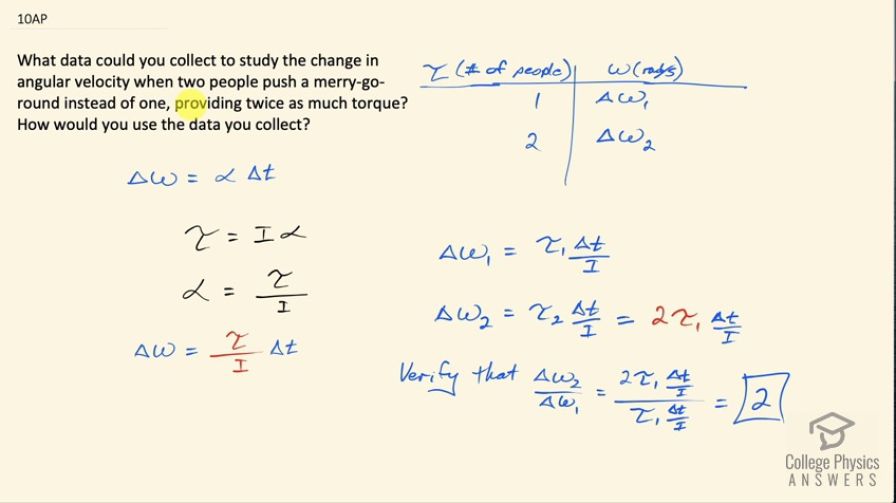 OpenStax College Physics, Chapter 10, Problem 10 (AP) video thumbnail