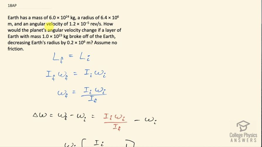 OpenStax College Physics, Chapter 10, Problem 18 (AP) video thumbnail